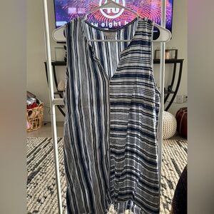 J. Jill Navy and White Striped Blouse